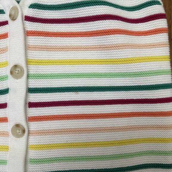 Ann Taylor LOFT Womens Knit Sleeveless Crop‎ Rainbow Striped Sweater Size Large - Picture 5 of 7
